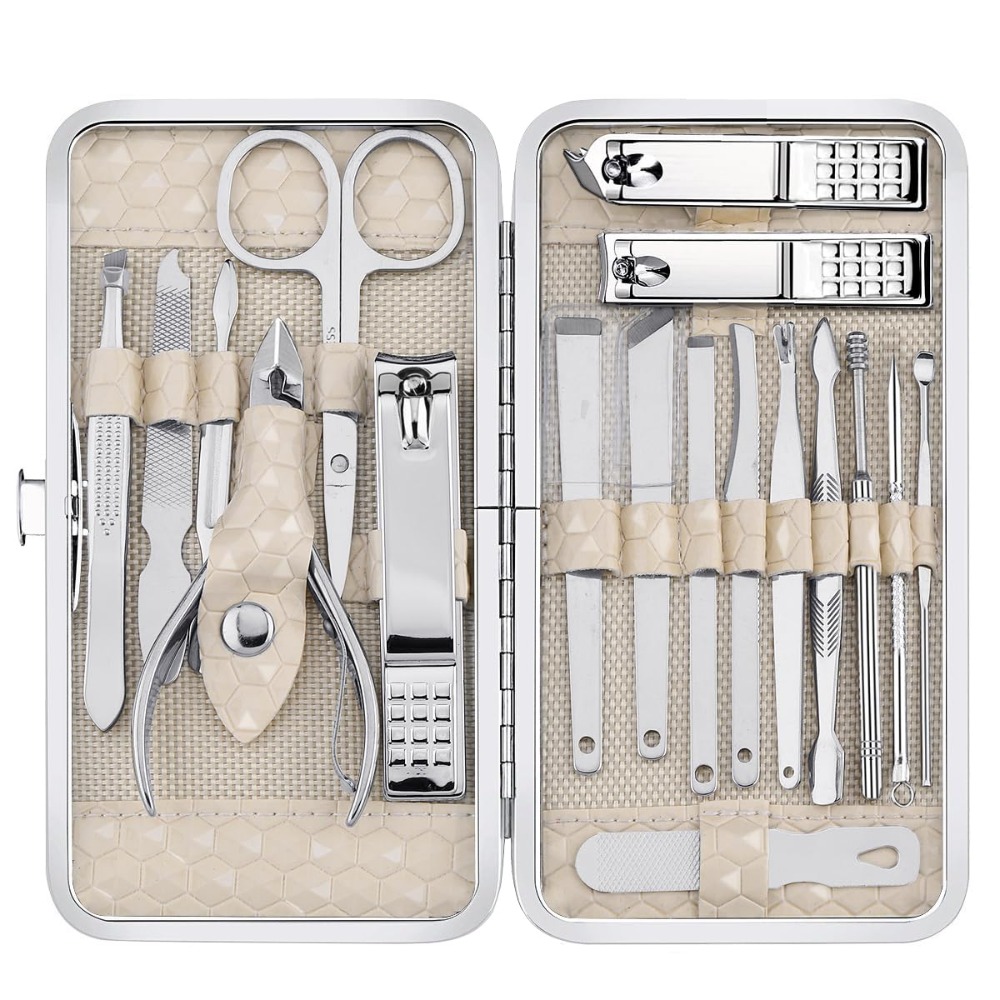 Nail Care Kit Mens - Stainless Steel 18-Piece Nail Care Kit