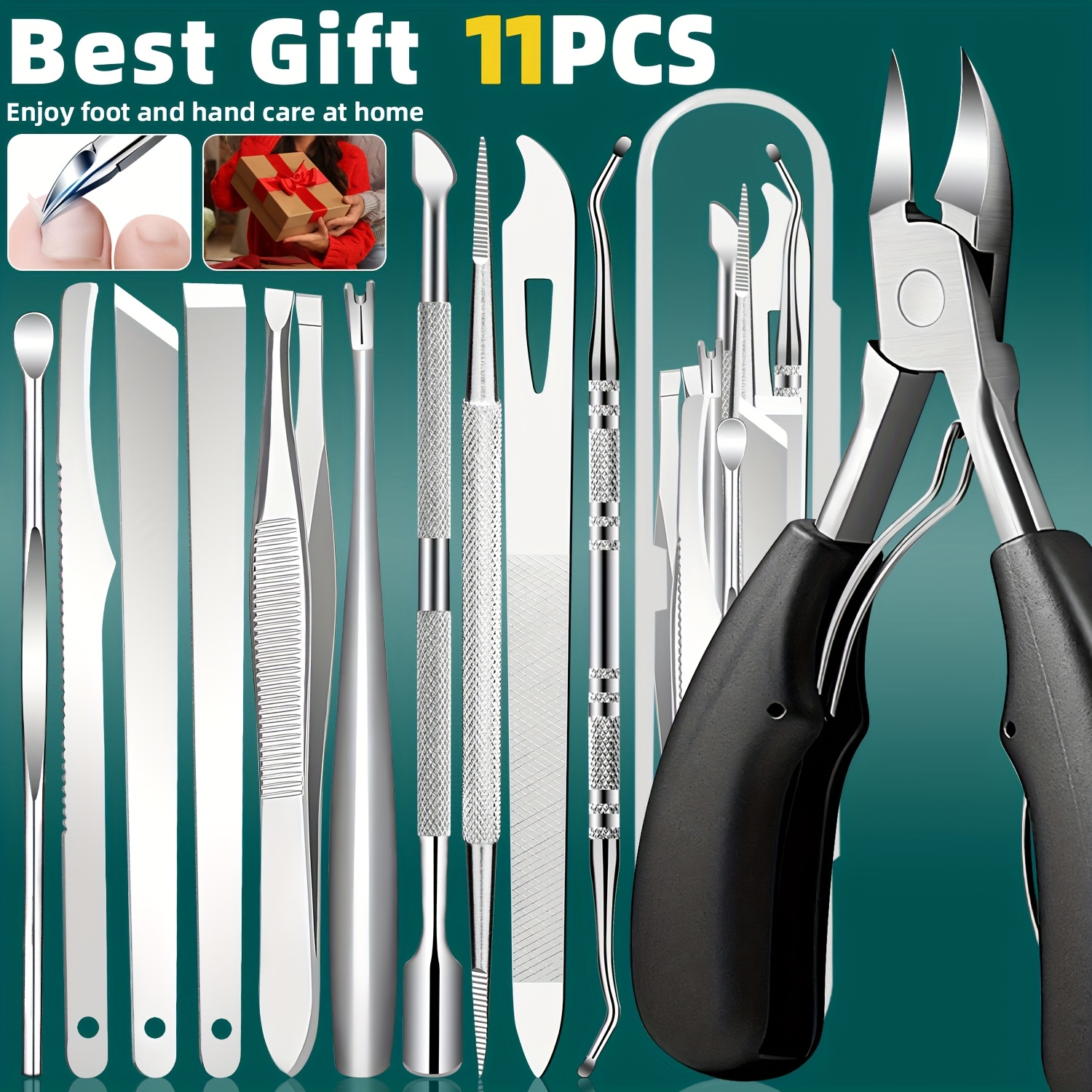1/11/12pcs Stainless Steel Toe - Nail Care Kit Mens ulasan dan harga