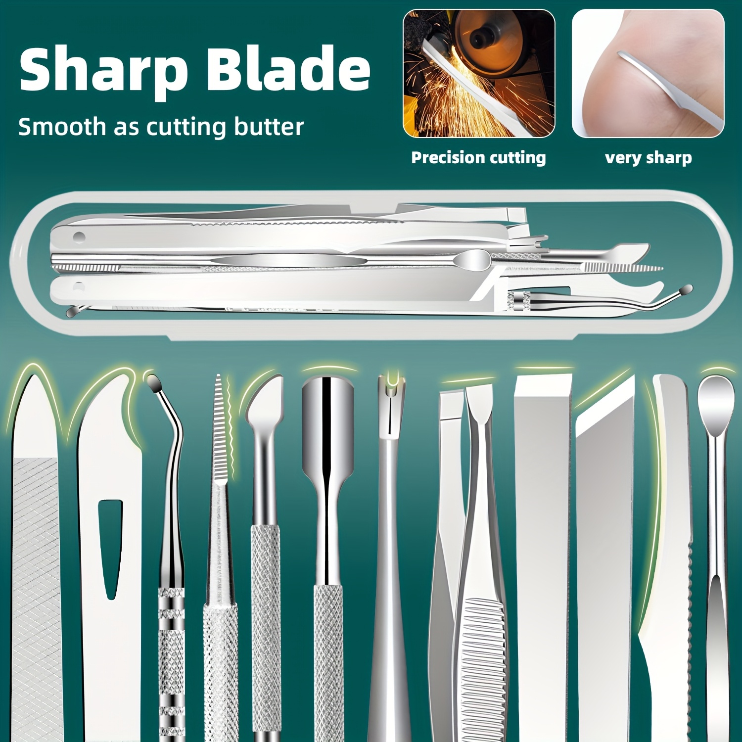 1/11/12pcs Stainless Steel Toe - Nail Care Kit Mens ulasan dan harga