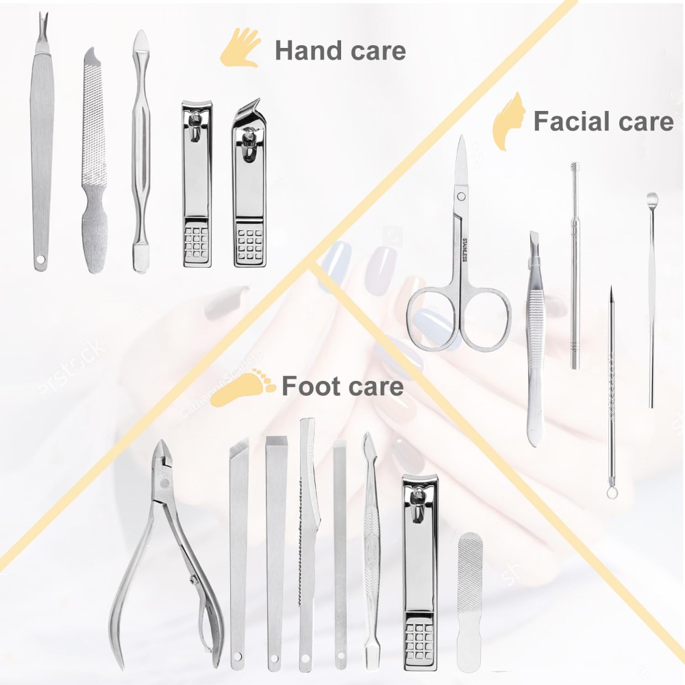 Stainless Steel 18-Piece Nail  - Nail Care Kit Mens ulasan dan harga