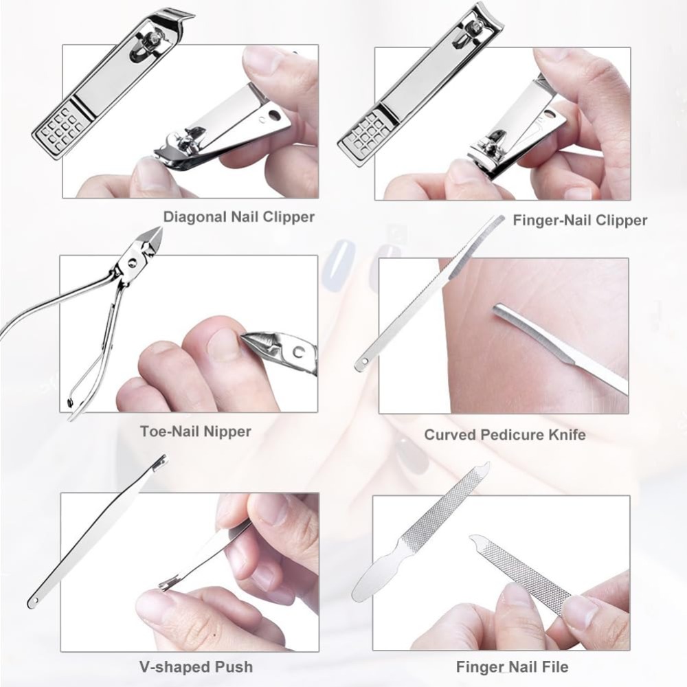 Stainless Steel 18-Piece Nail  - Nail Care Kit Mens ulasan dan harga
